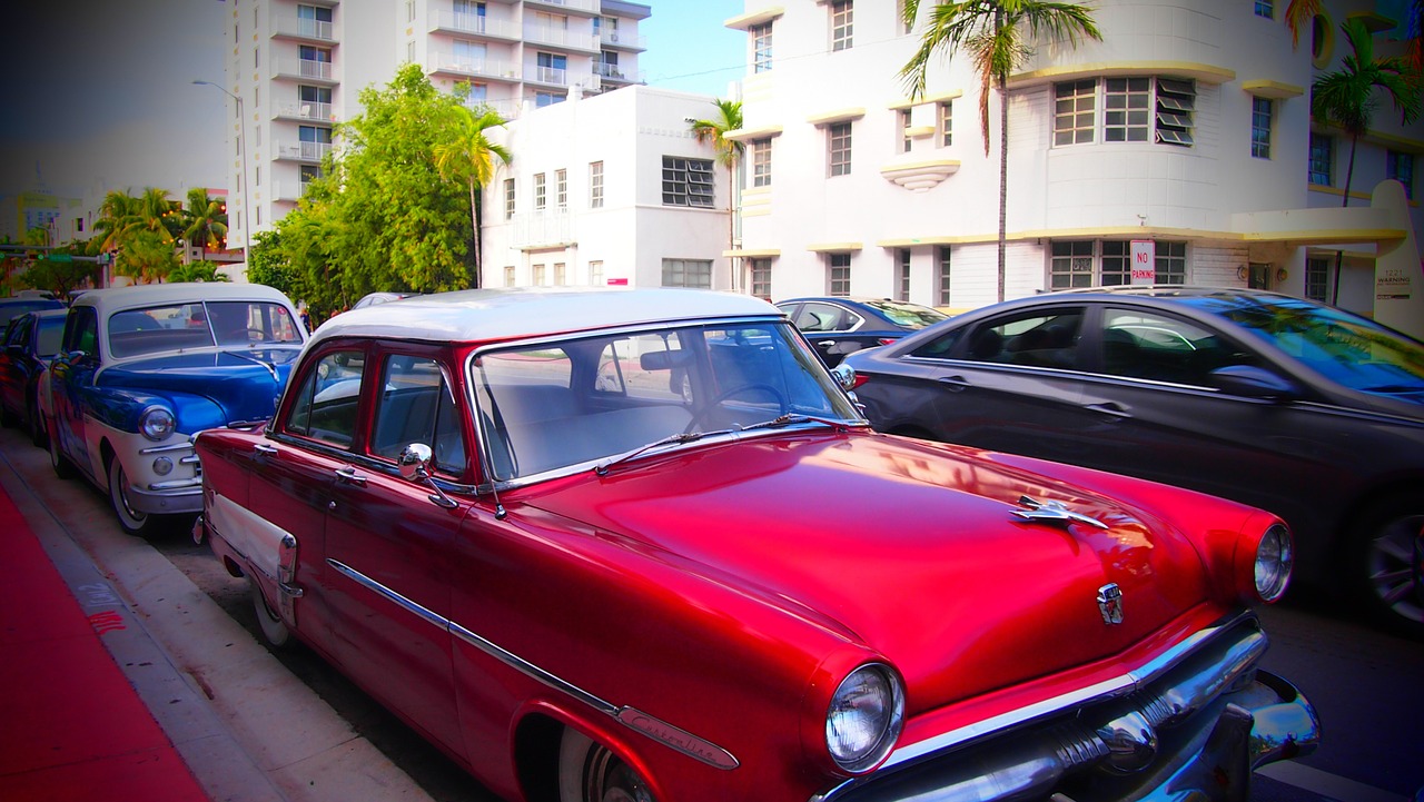 oldtimer miami art decoration free photo