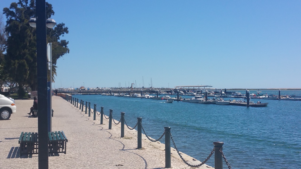 olhao promenade portugal free photo