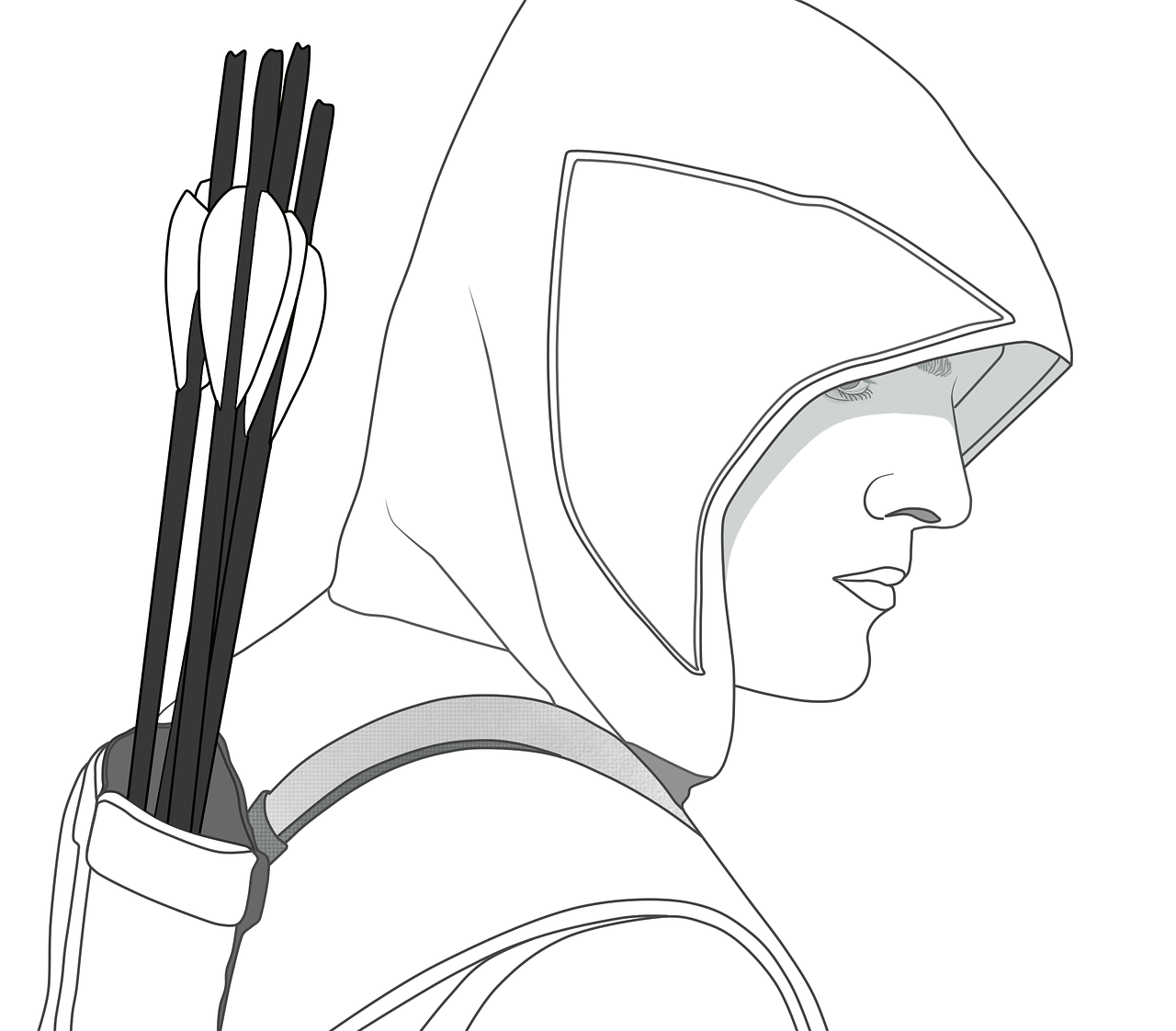 line art oliver queen the hood free photo
