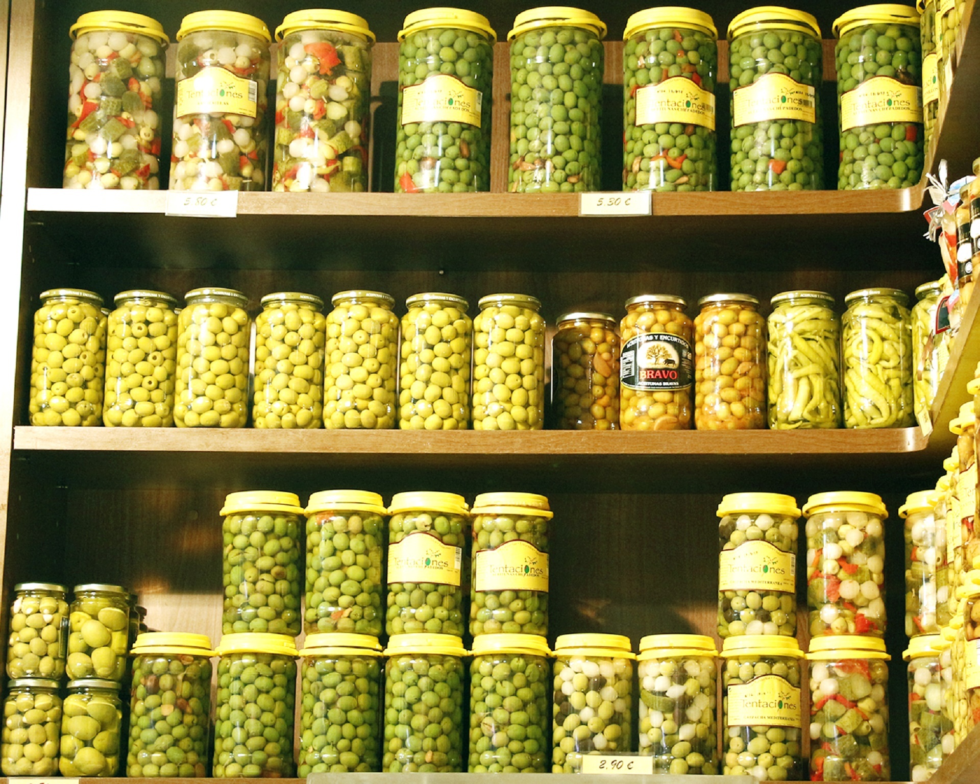 olives jars shelves free photo