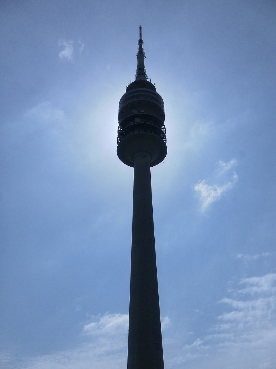 olympia tower munich blue sky free photo