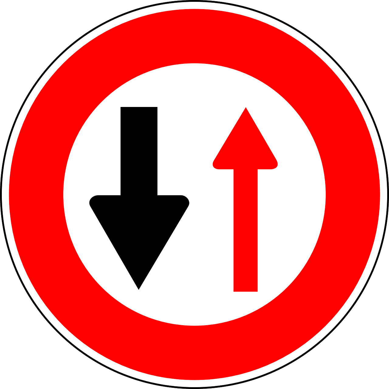 oncoming traffic has priority traffic sign sign free photo