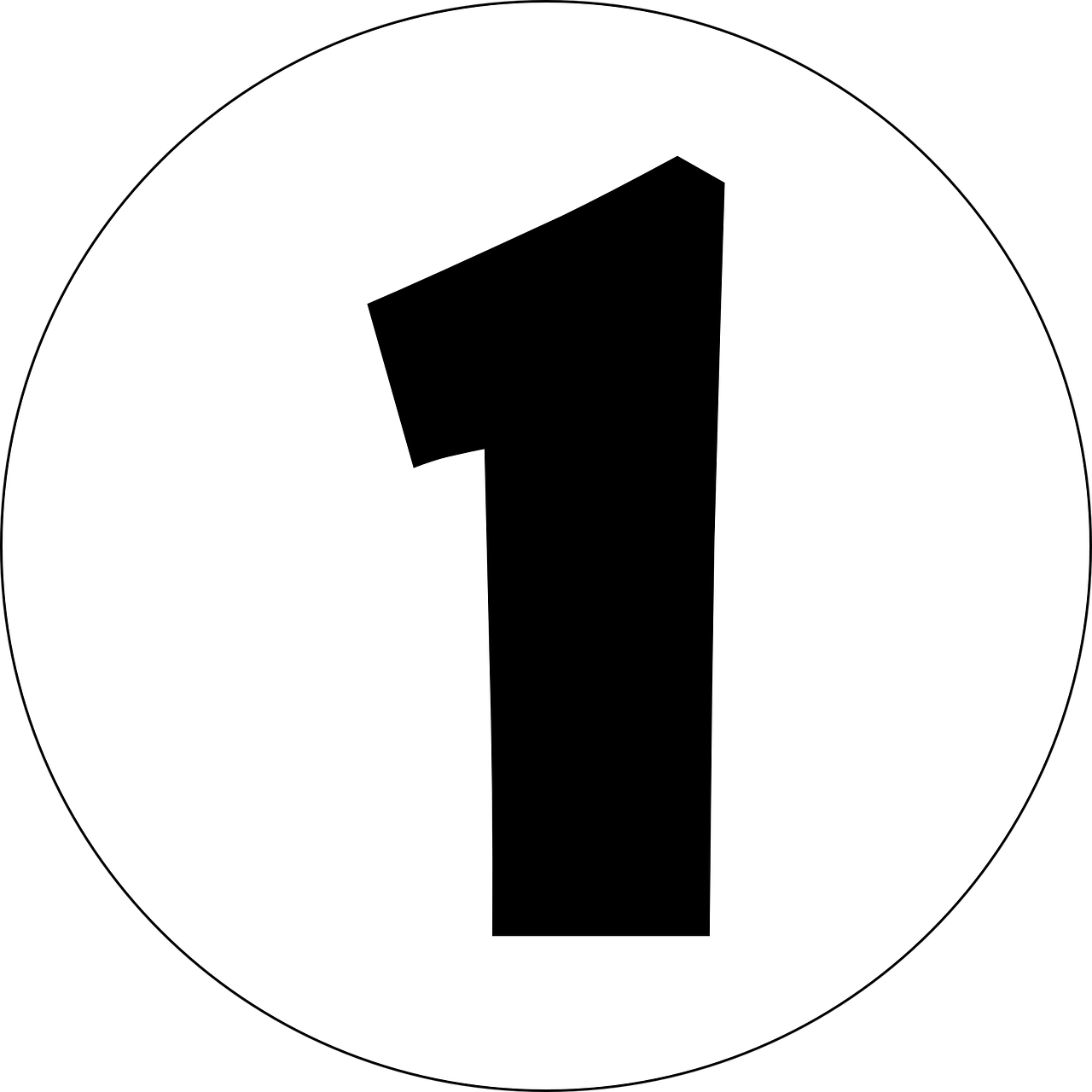 Number One (black) Clip Art at  - vector clip art online, royalty  free & public domain