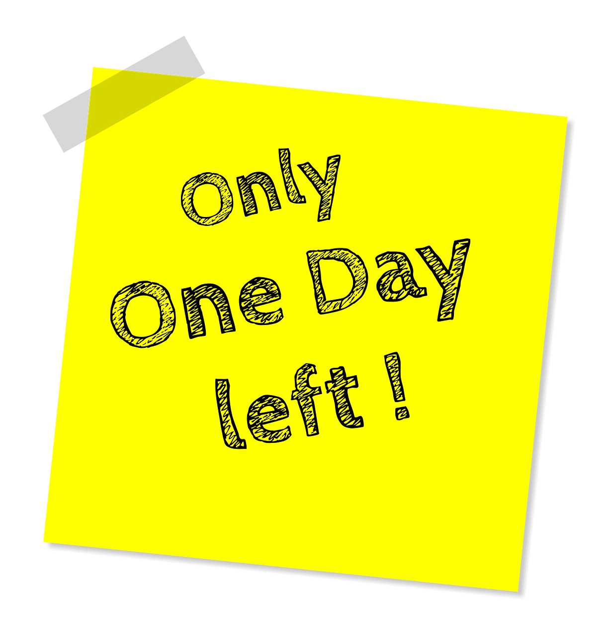 one day left note day free photo