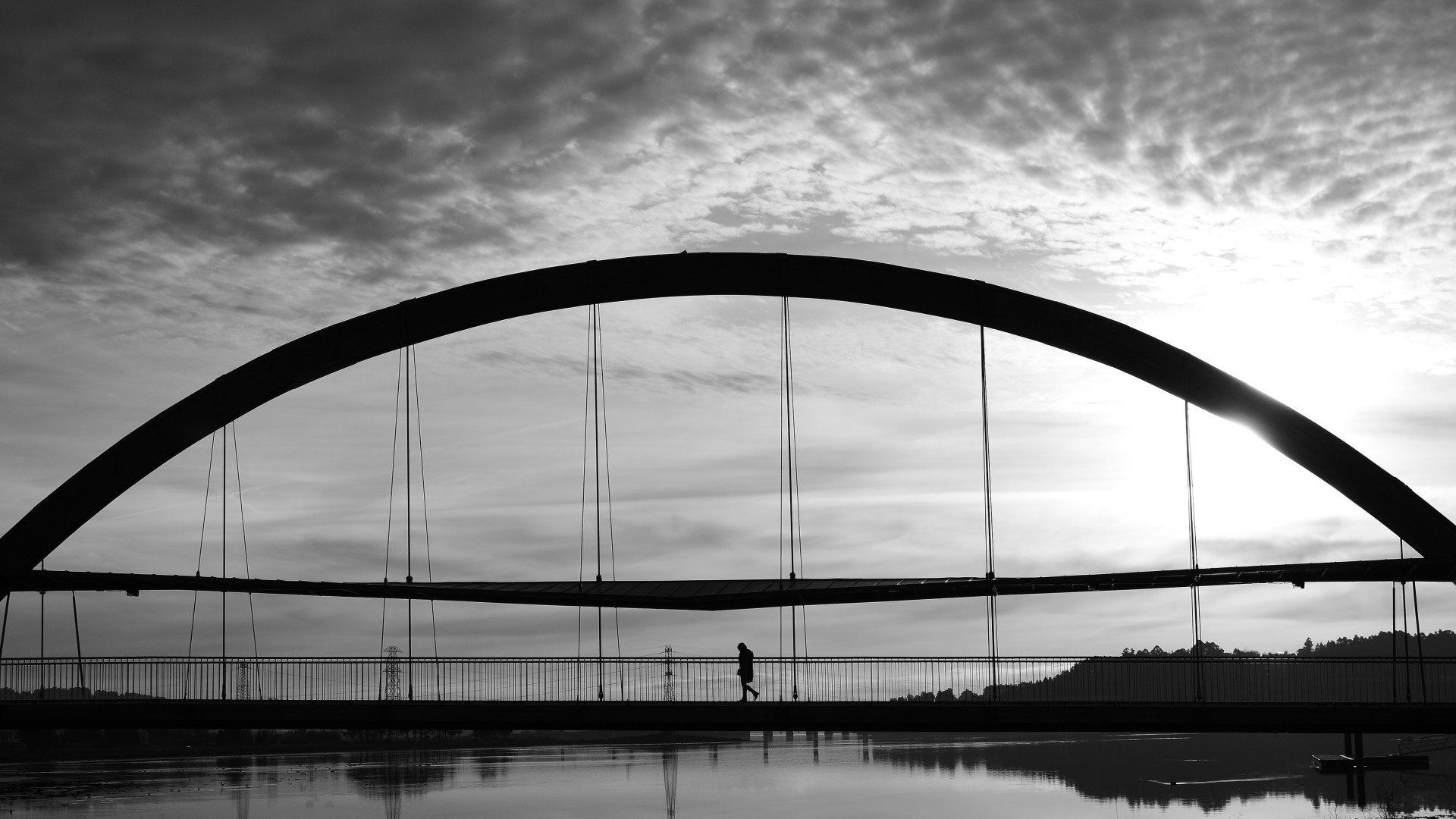 bridge person sky free photo