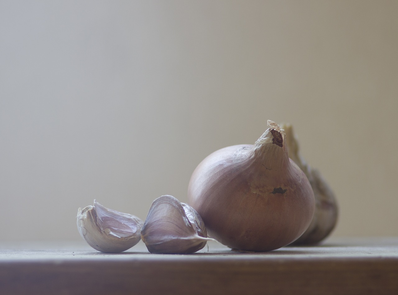onion garlic background free photo