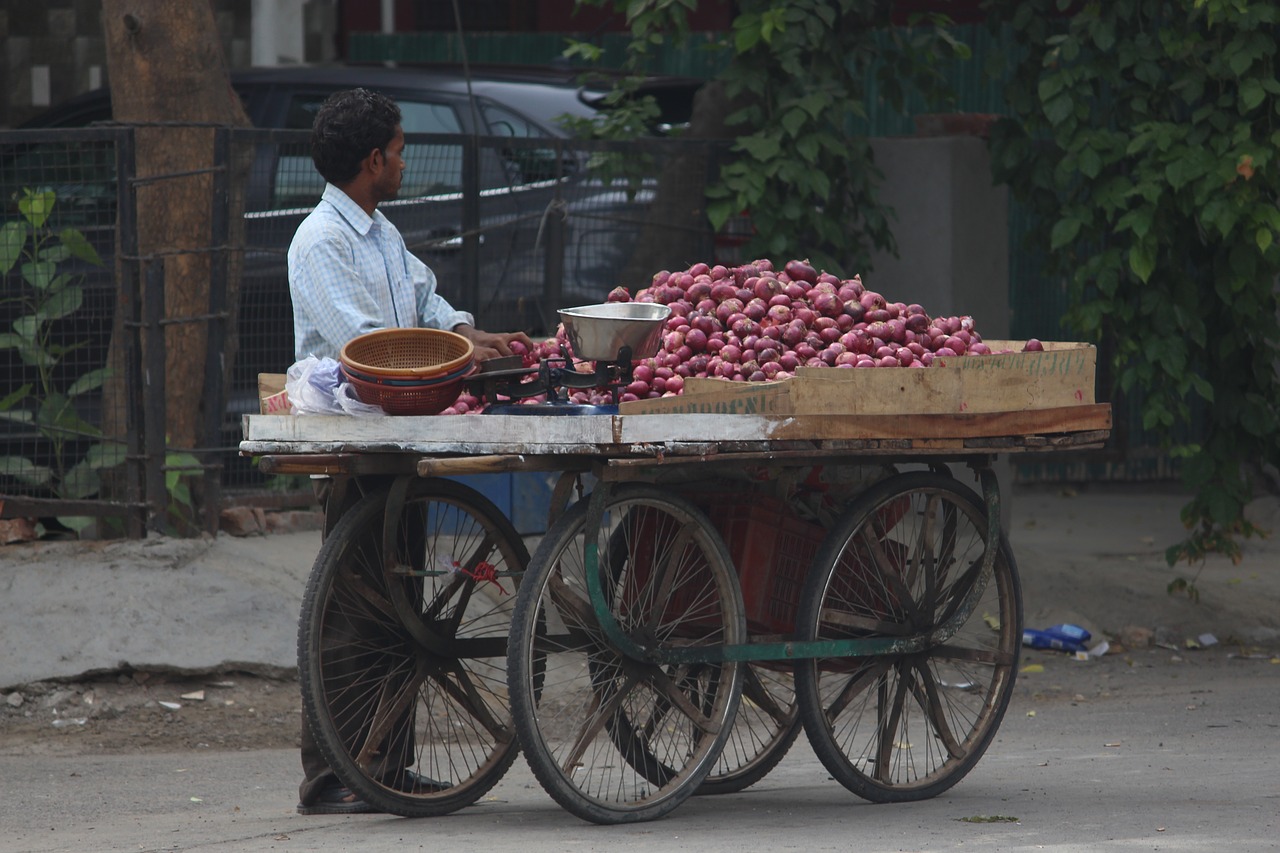 onion  seller  roadside free photo