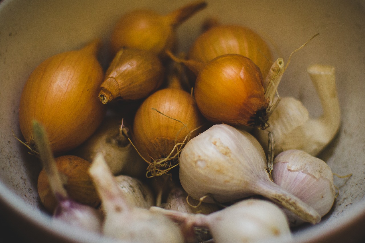 onions garlic cloves free photo