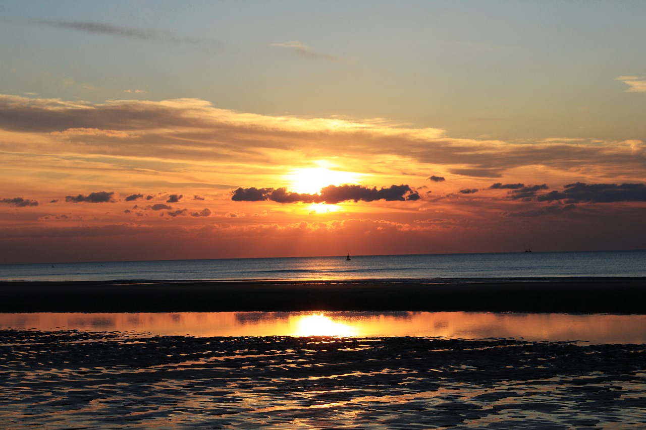 oostende  west-vlaanderen  sunset free photo