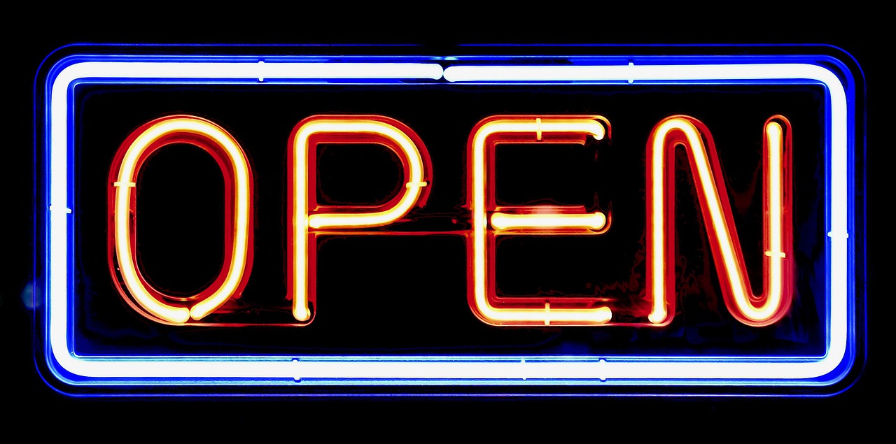 open  neon open sign  open sign free photo