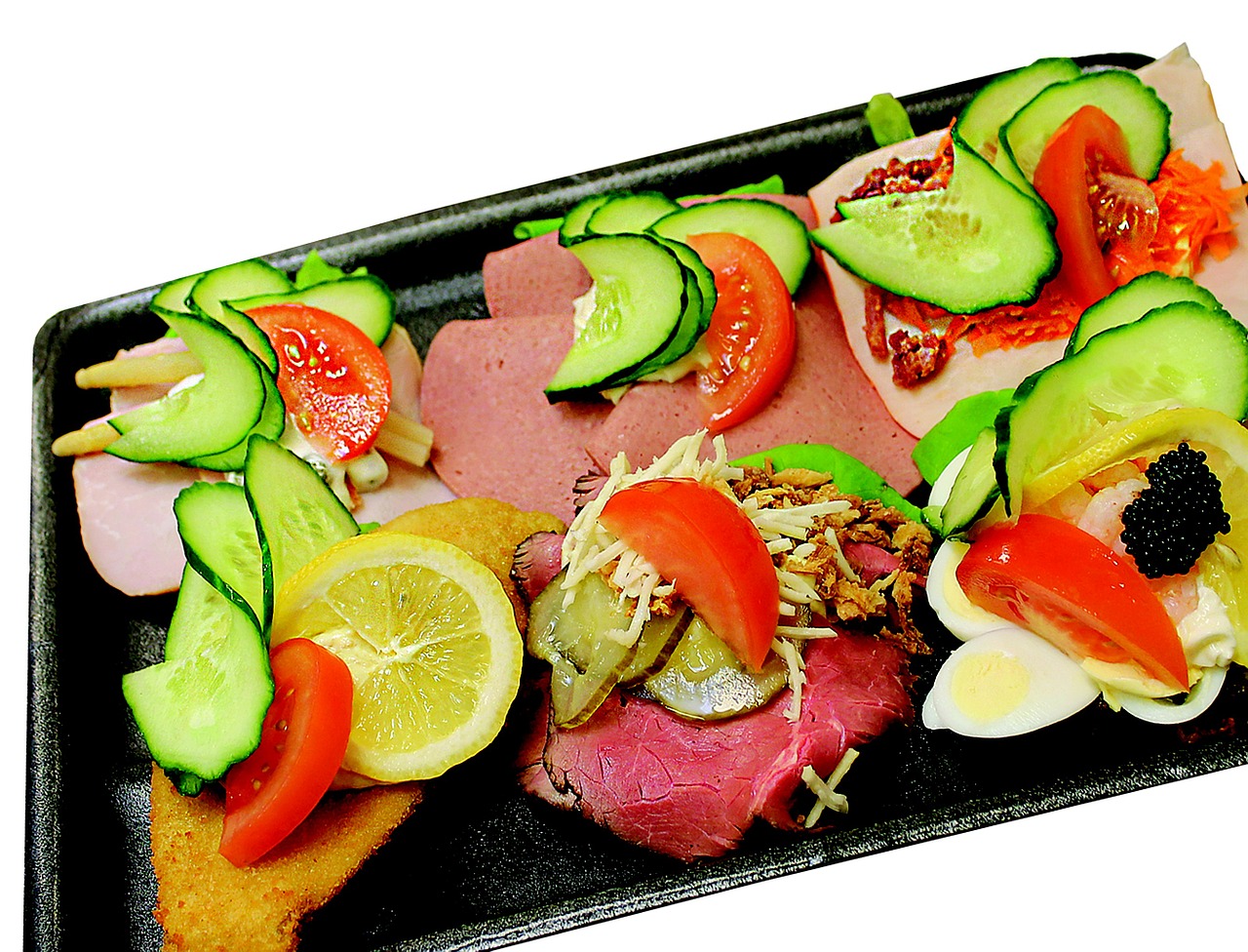 open-faced sandwiches cold cuts food free photo