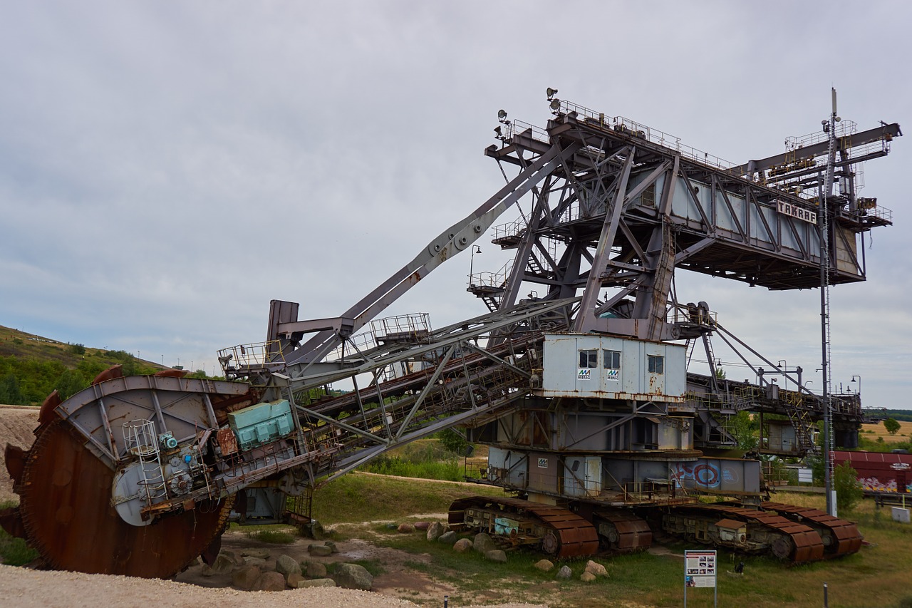 open pit mining brown coal excavators free photo