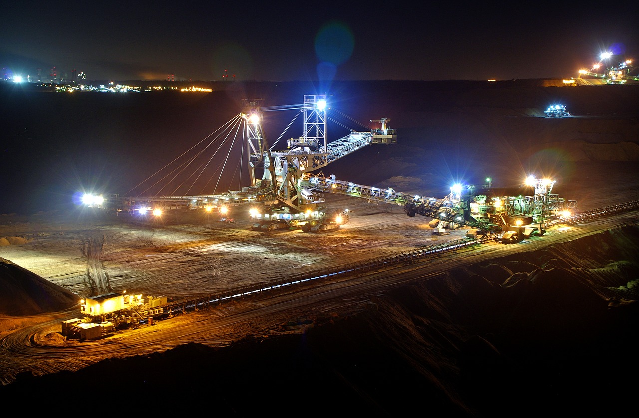open pit mining night bucket wheel excavators free photo