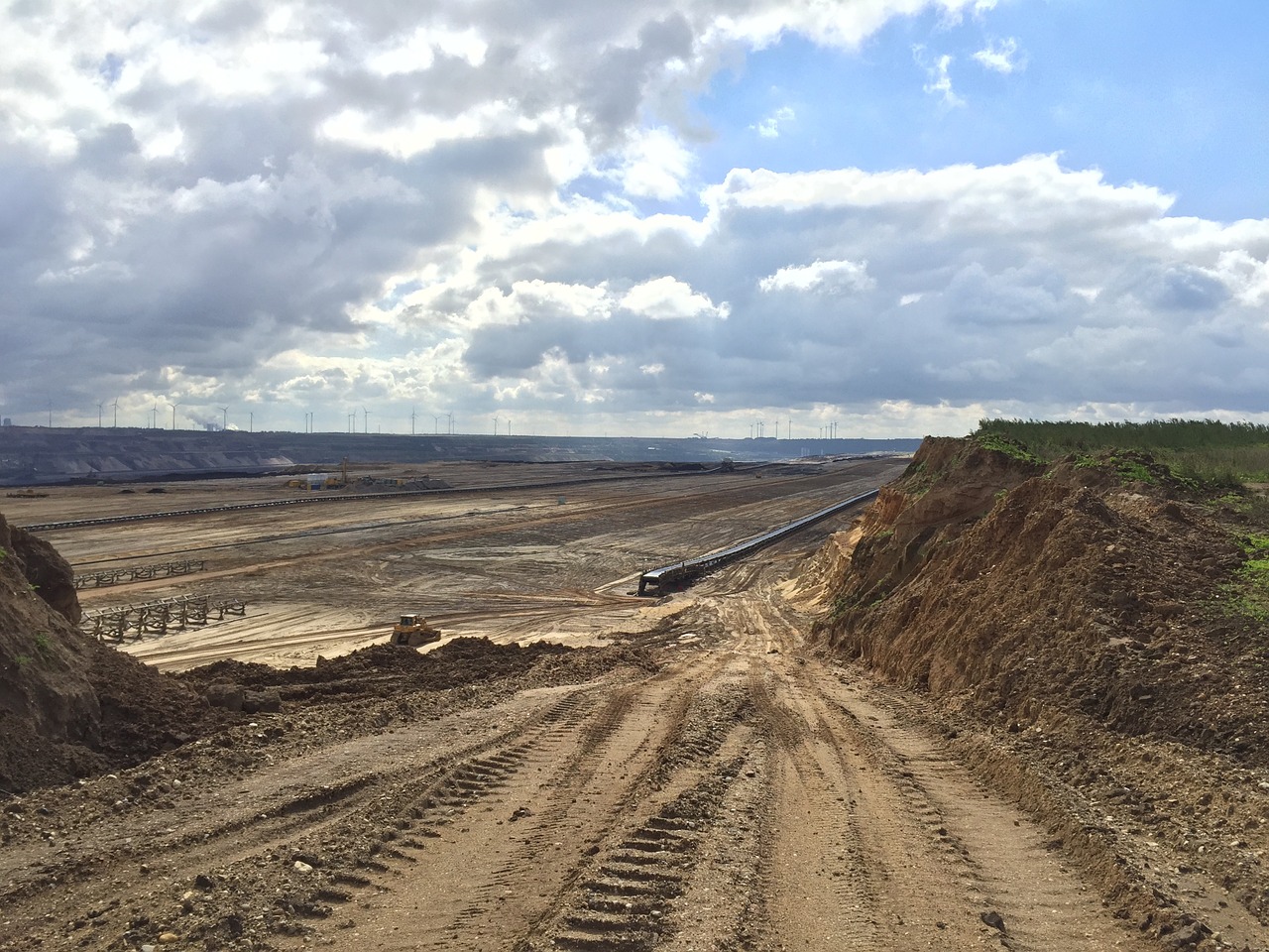 open pit mining brown coal earth free photo
