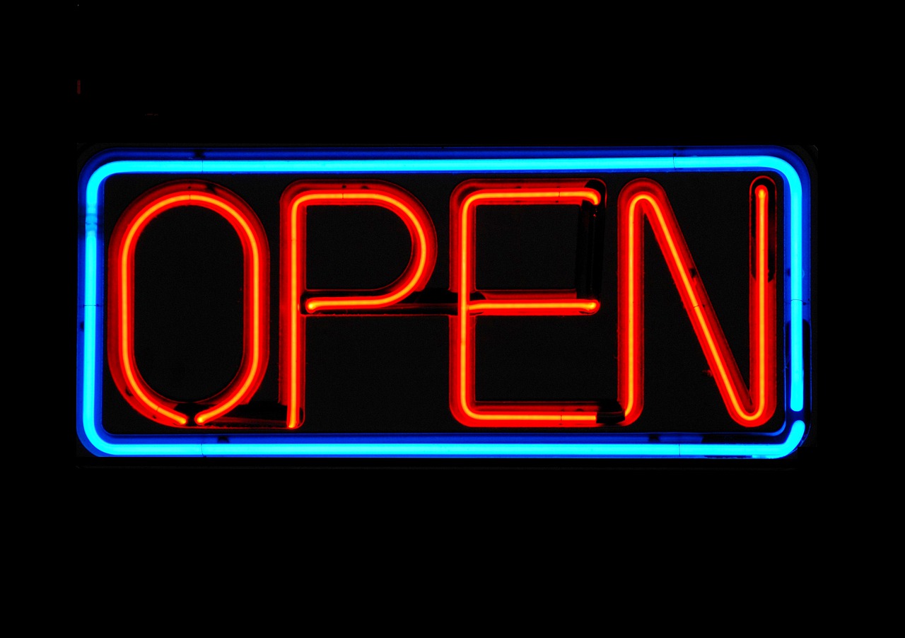 open sign neon signalise free photo