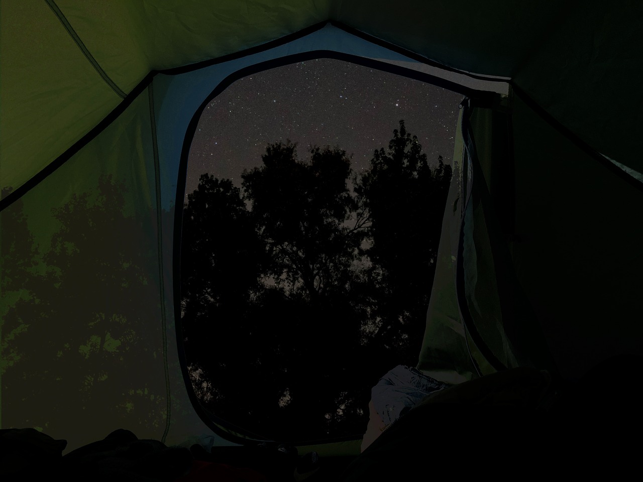 open tent stars night free photo
