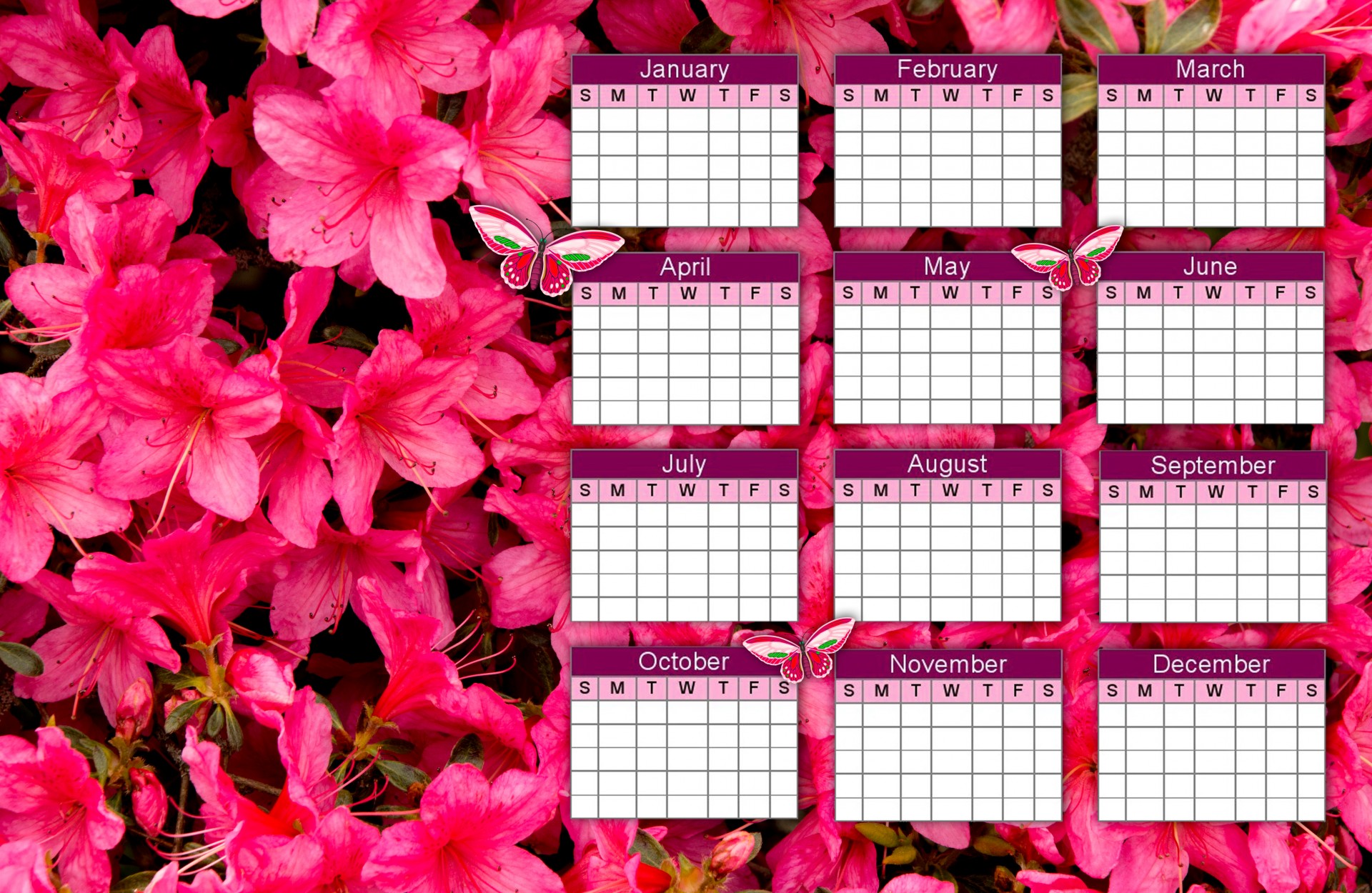 open year calendar calendar flower calendar free photo