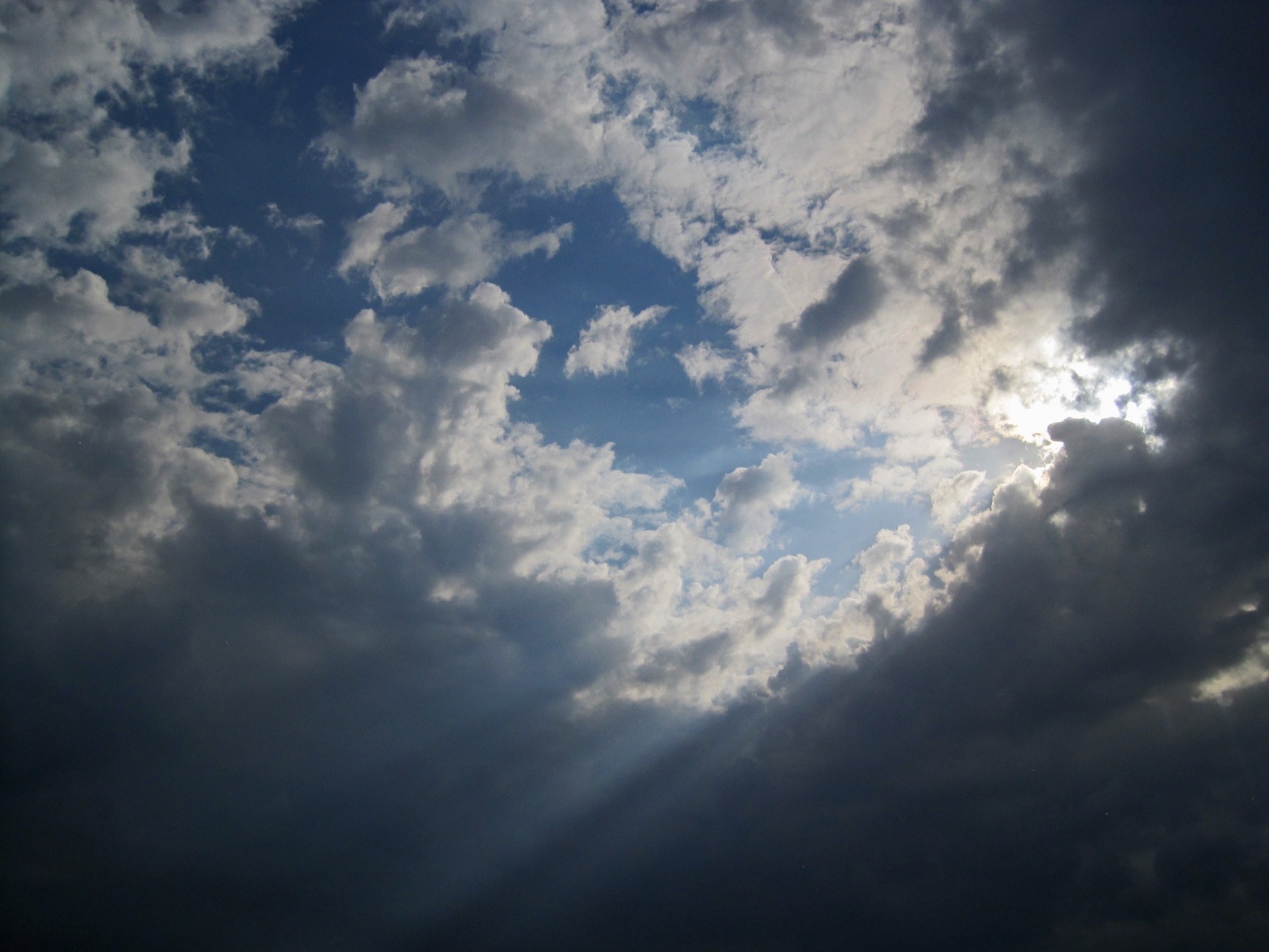 clouds shimmering blue sky free photo