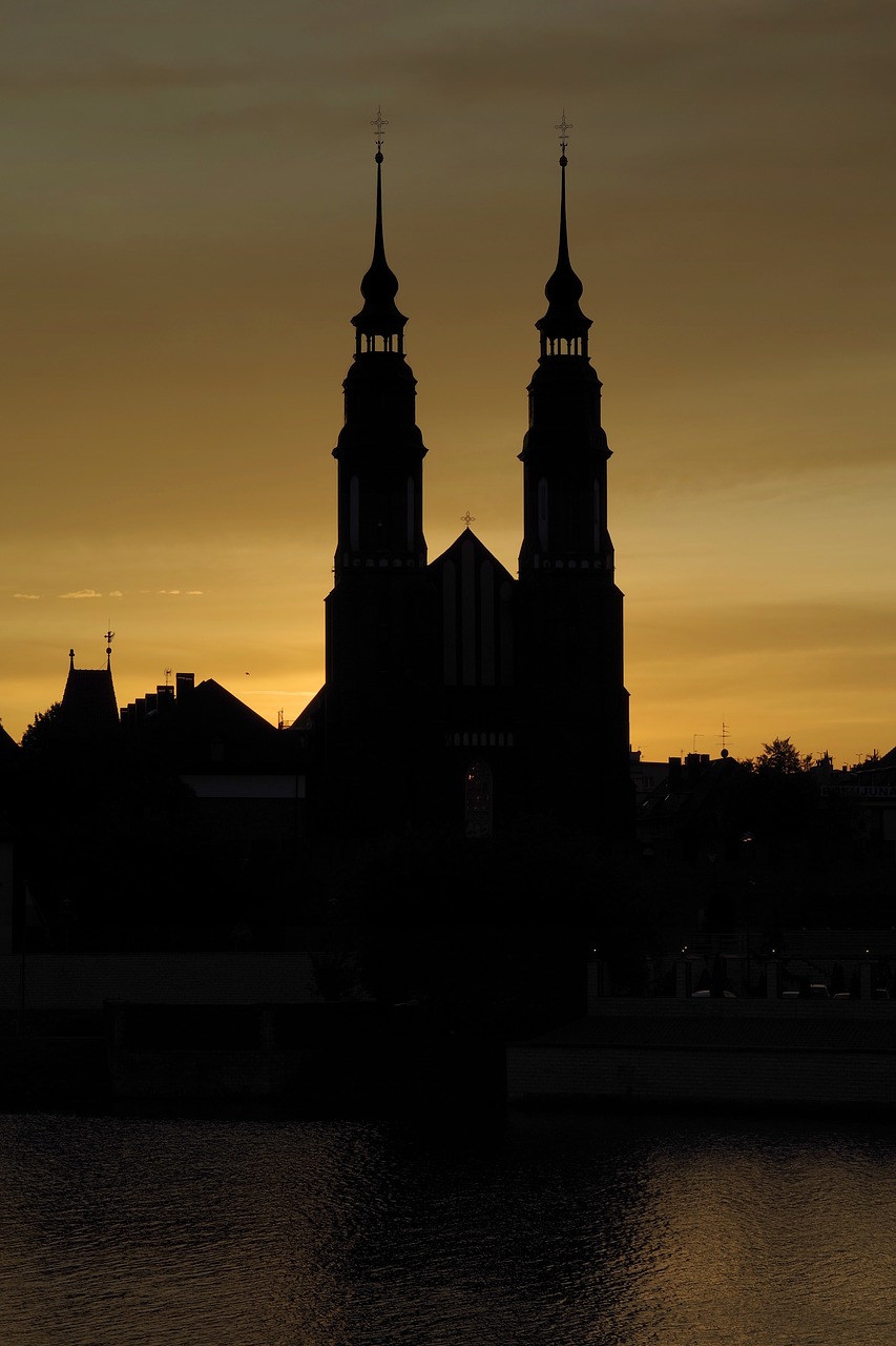 opole the cathedral the silhouette free photo