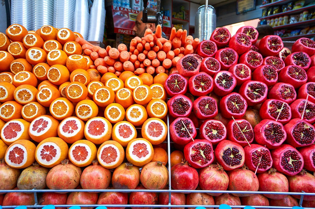 orange pomegranate fruit free photo
