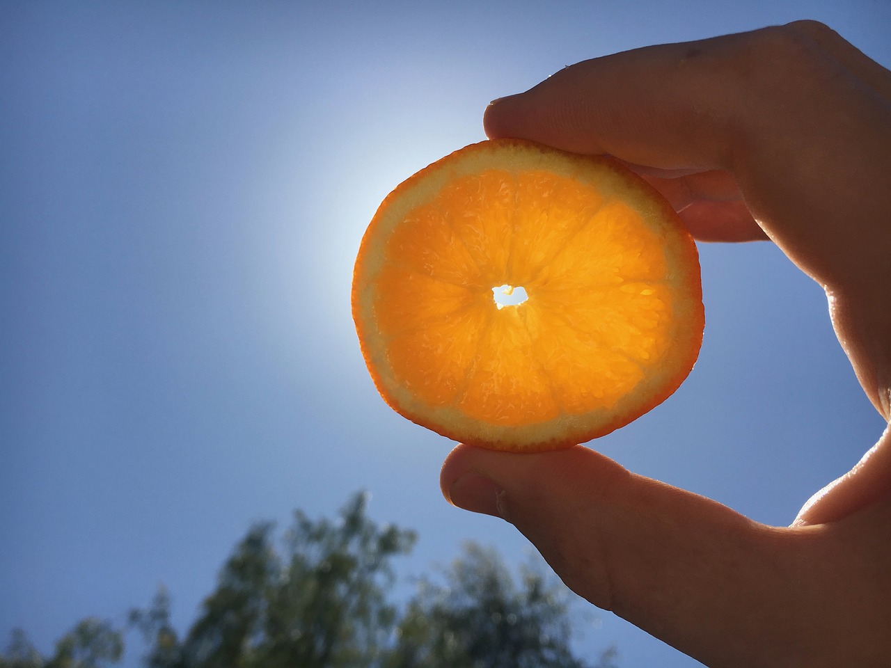 orange blue sky sunshine free photo