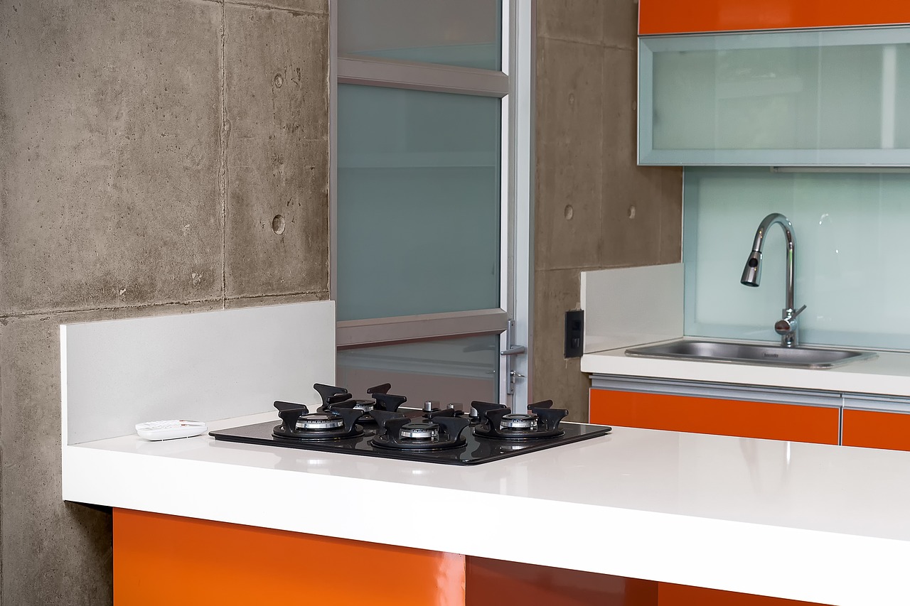 kitchen integral orange free photo