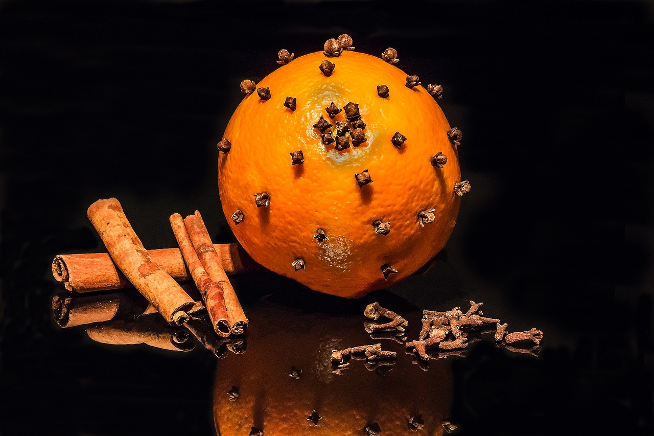 orange cloves cinnamon stick free photo