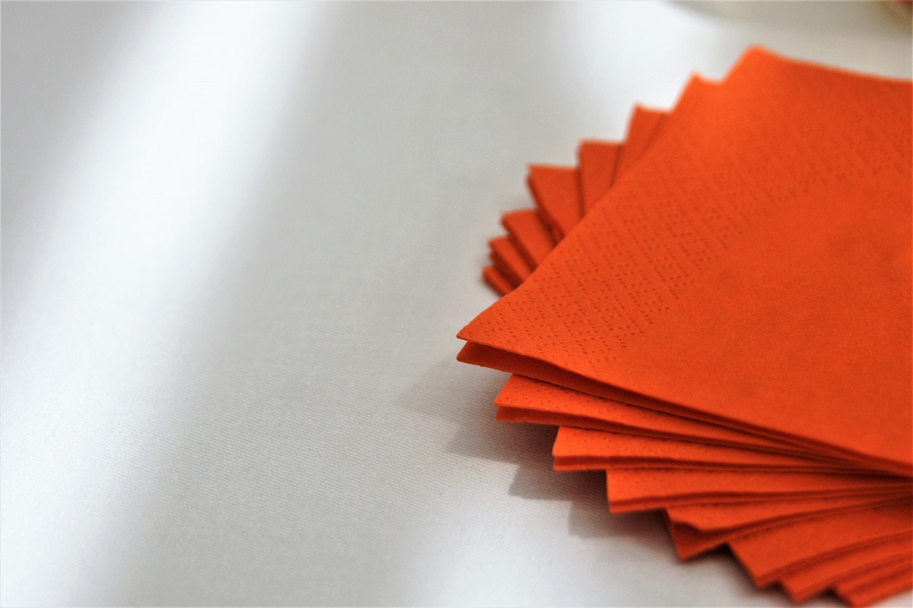 orange color napkin free photo