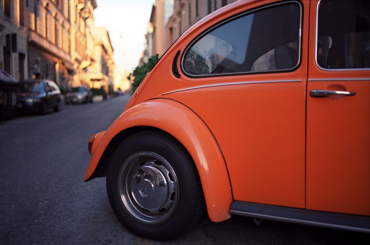 orange car auto free photo