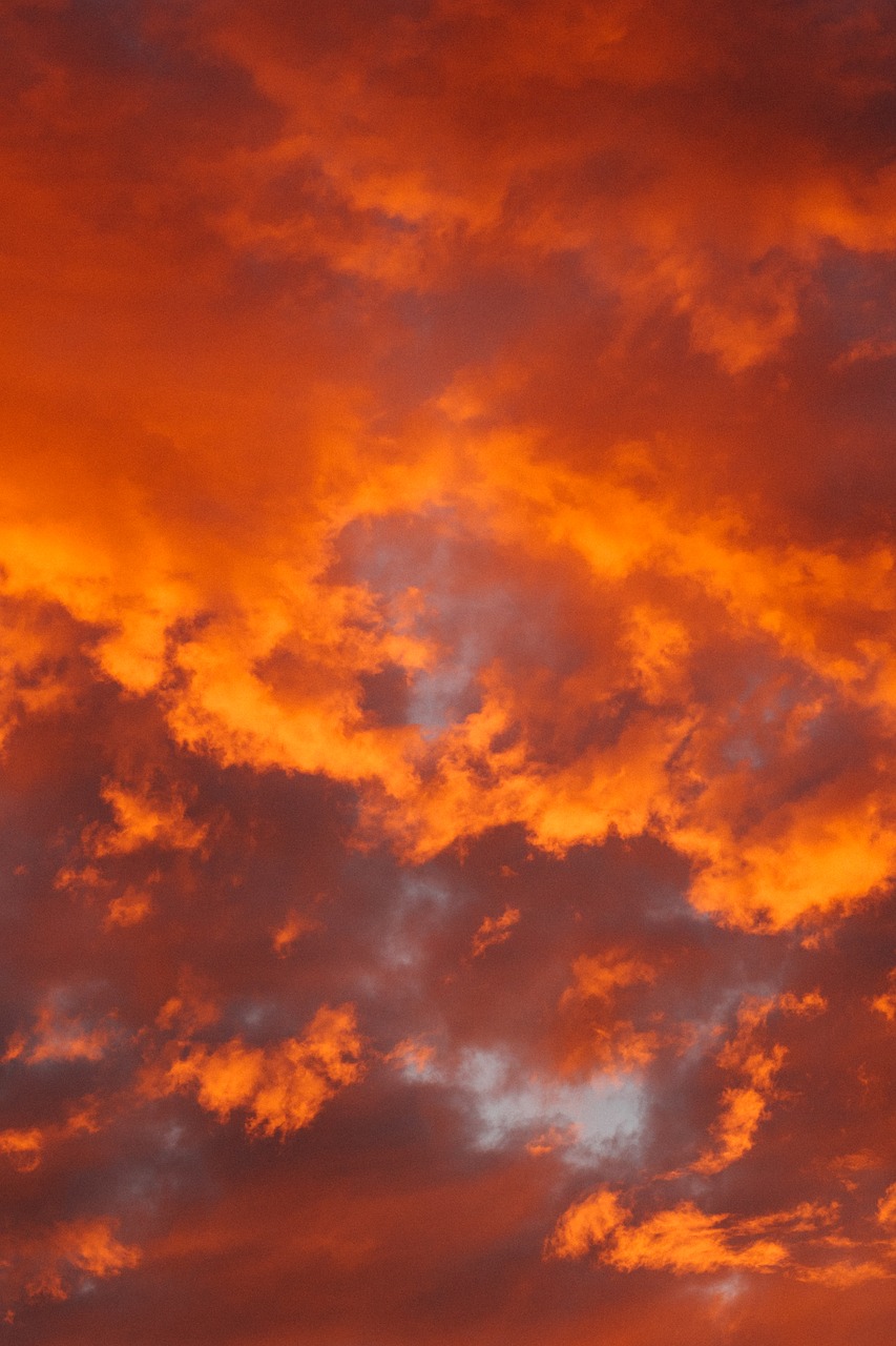 orange clouds sky free photo