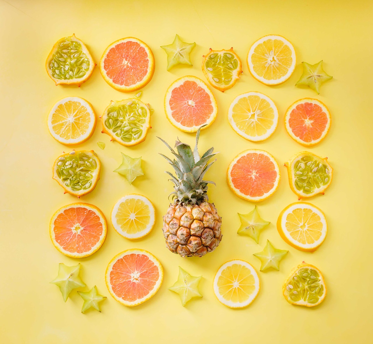 orange lemon pineapple free photo