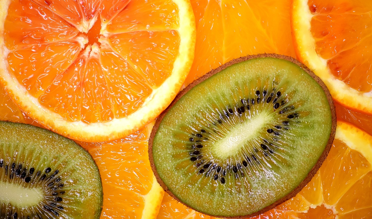 orange kiwi delicious free photo