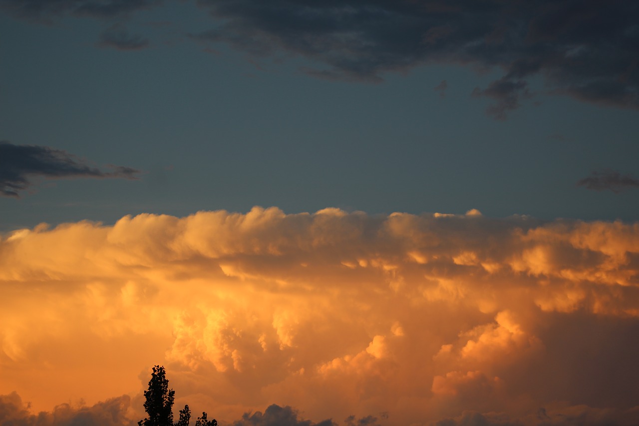 orange  sky  clouds free photo