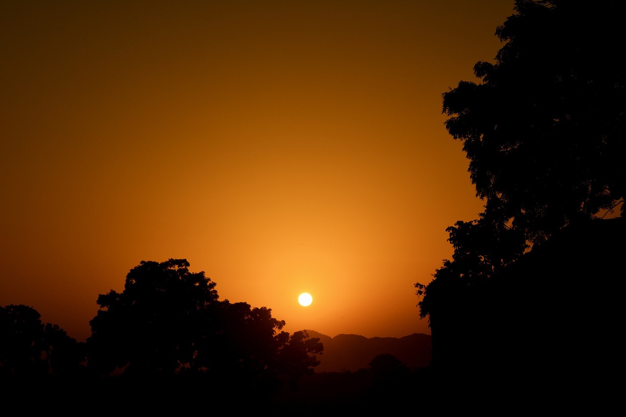 orange sky sunset free photo