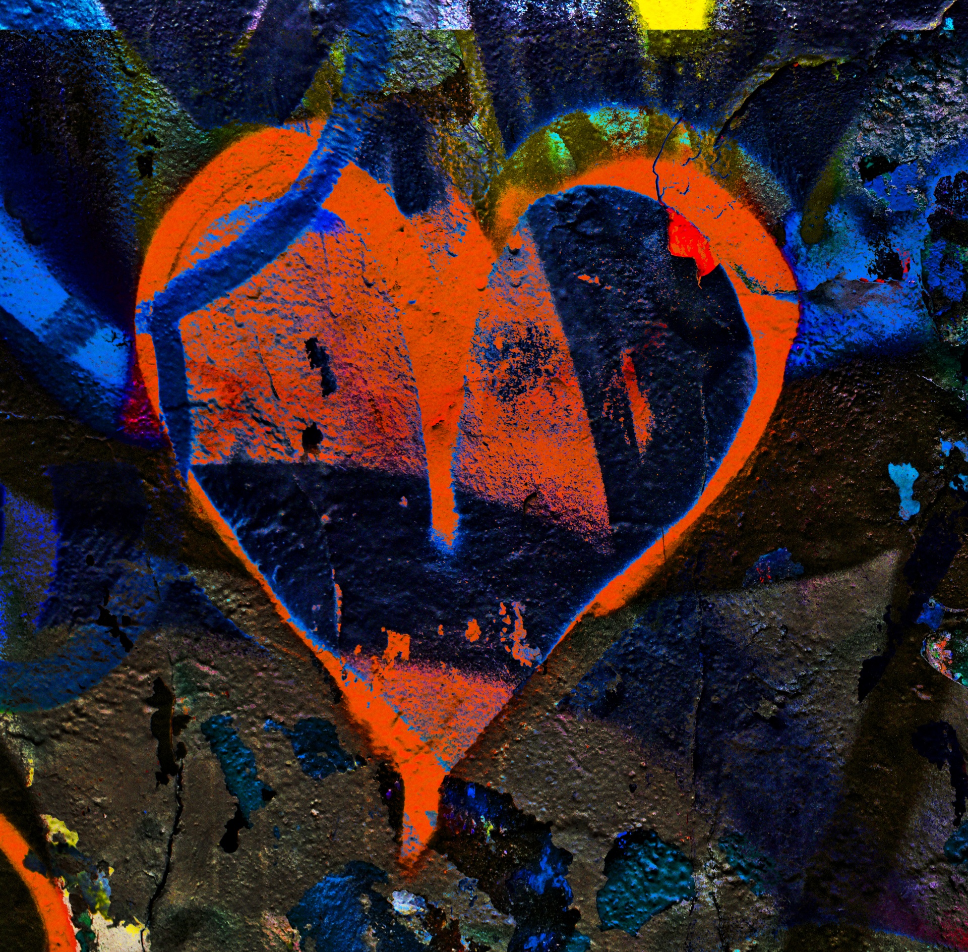 heart graffiti orange free photo