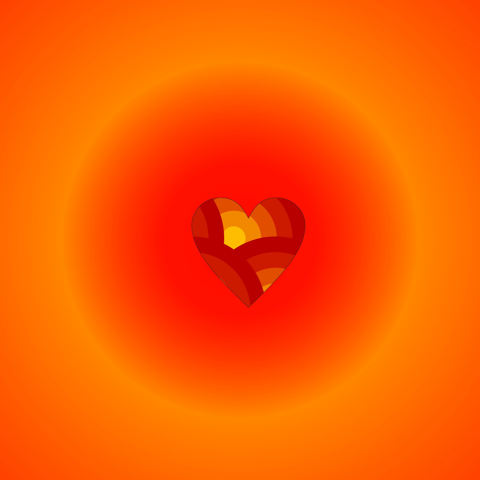 orange heart symbol free photo