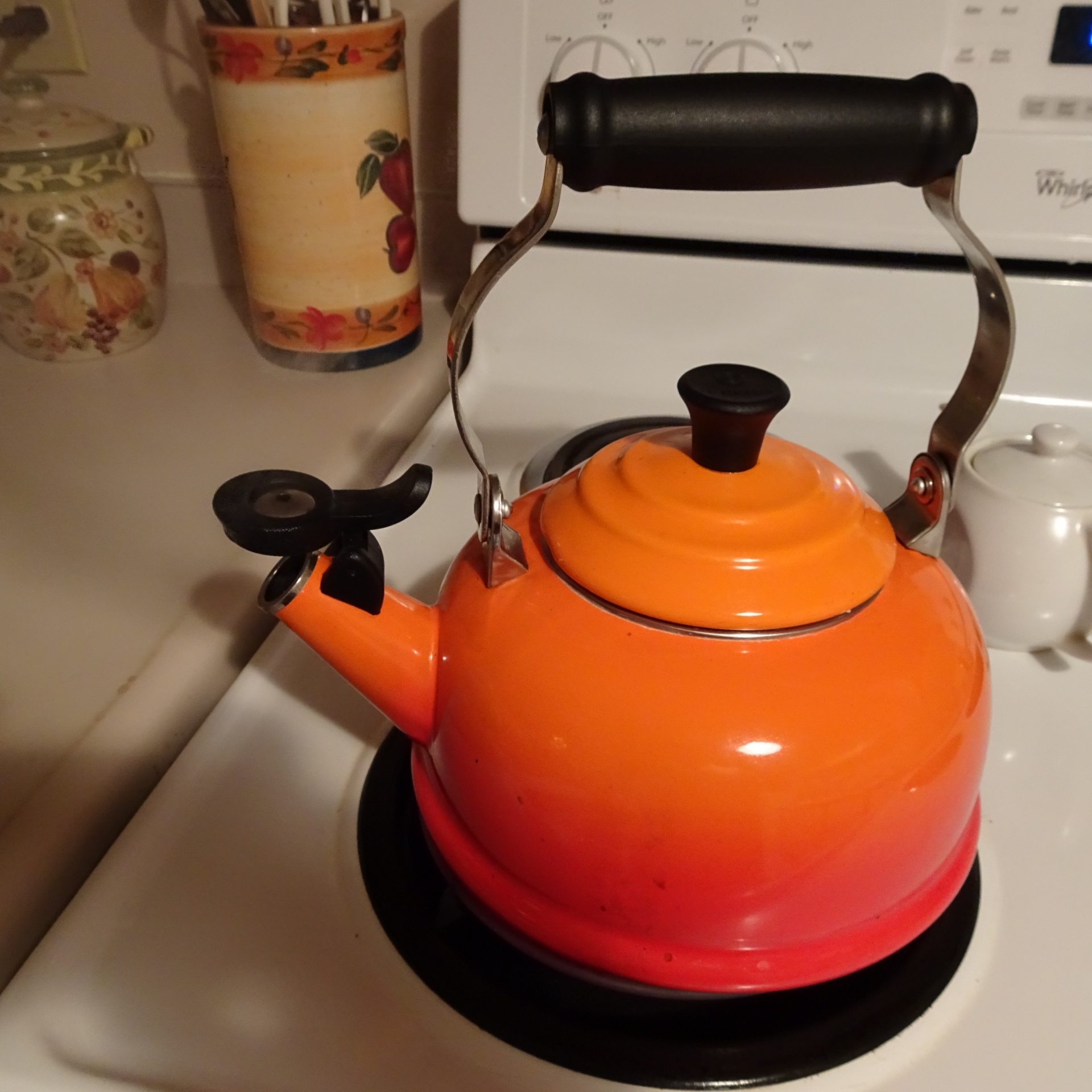 orange metal kettle free photo