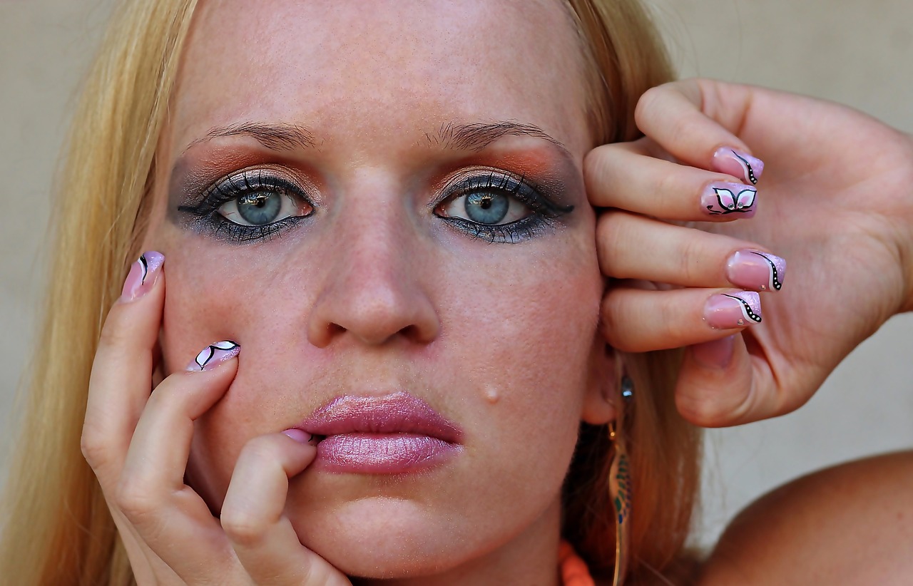 orange makeup woman facial free photo