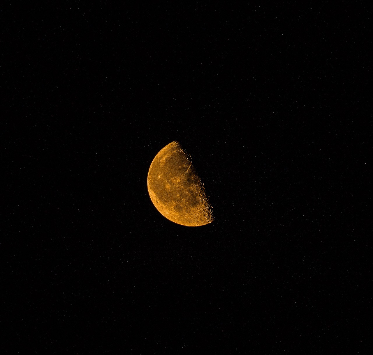 orange moon craters night free photo