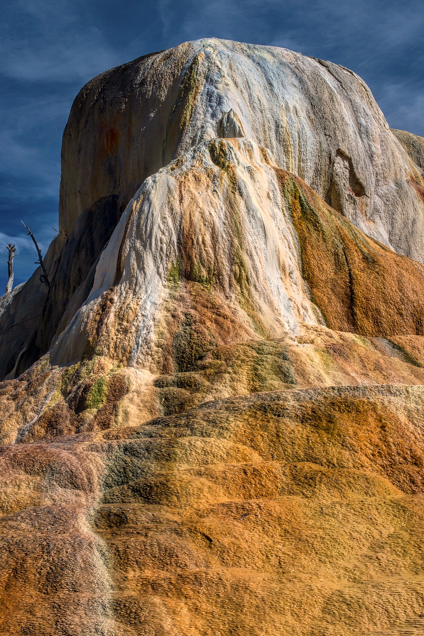 orange mound  yellowstone national park  hot springs free photo