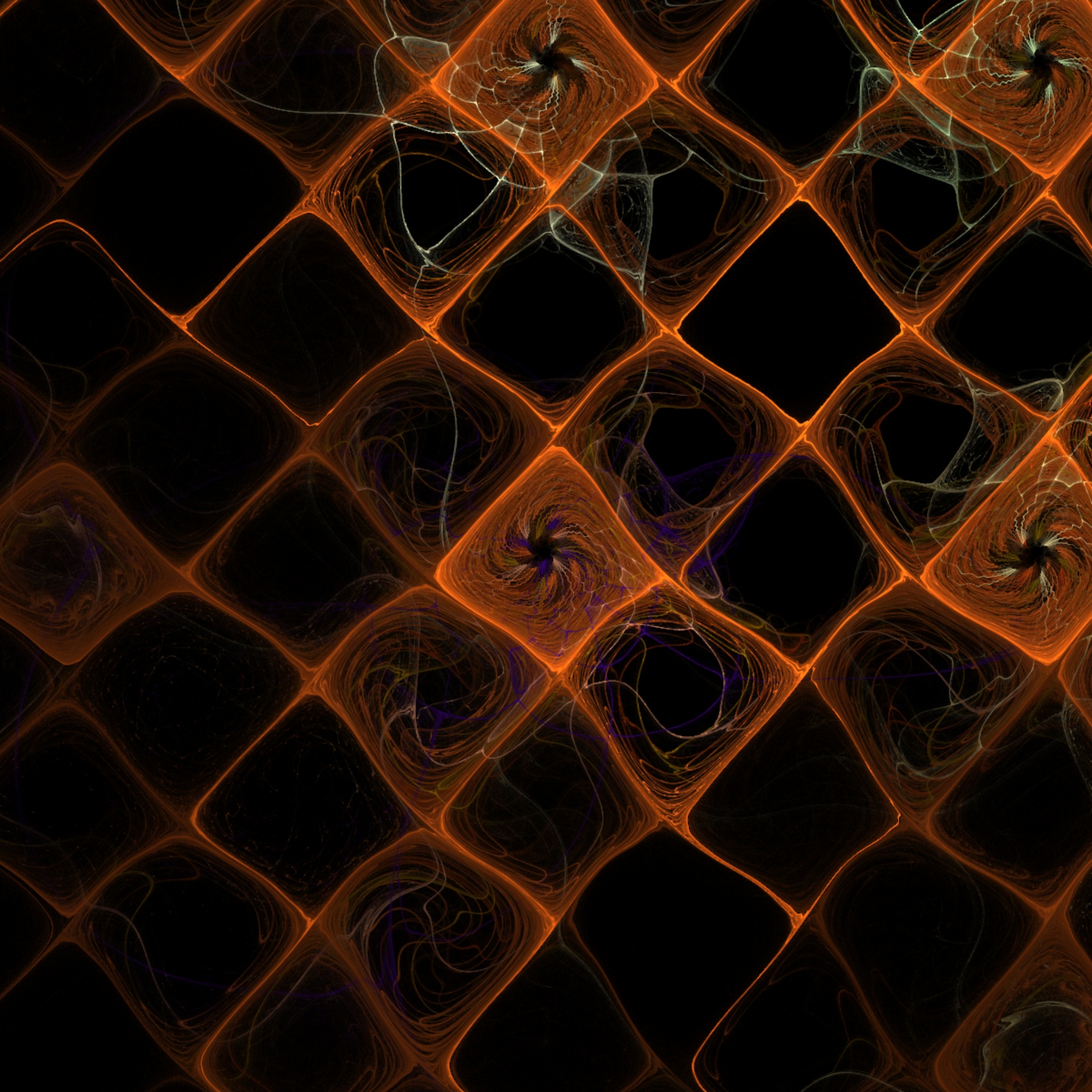 orange fractal net free photo