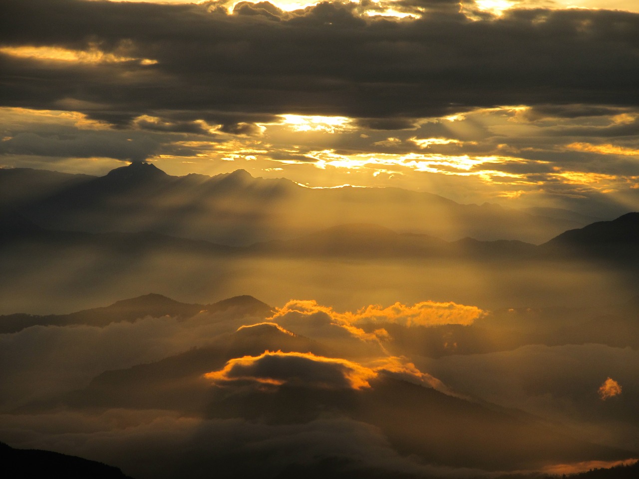 orange sky clouds sunset free photo