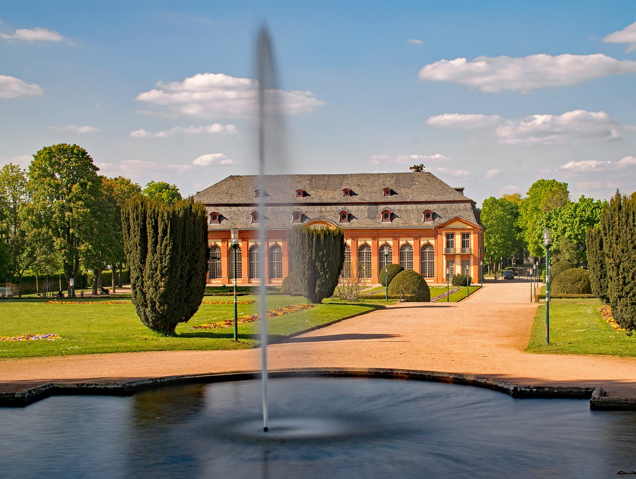 orangery architecture fountain free photo