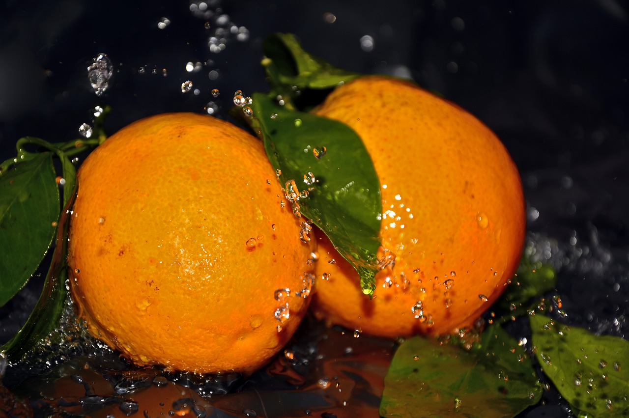 oranges  water  spray free photo