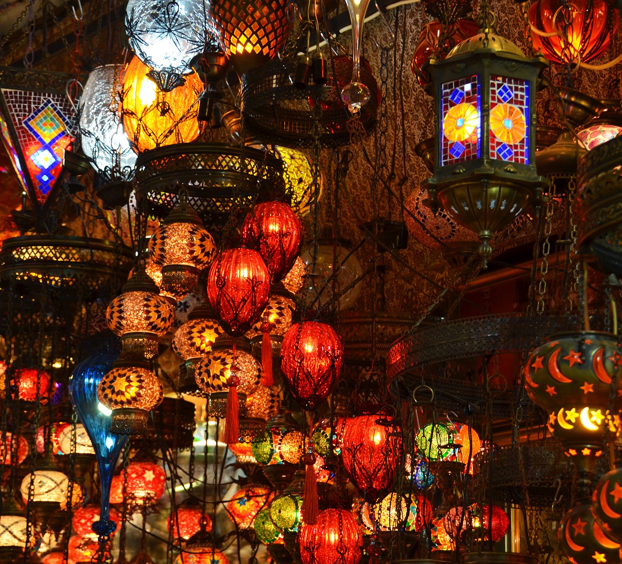 orient bazar lamps free photo