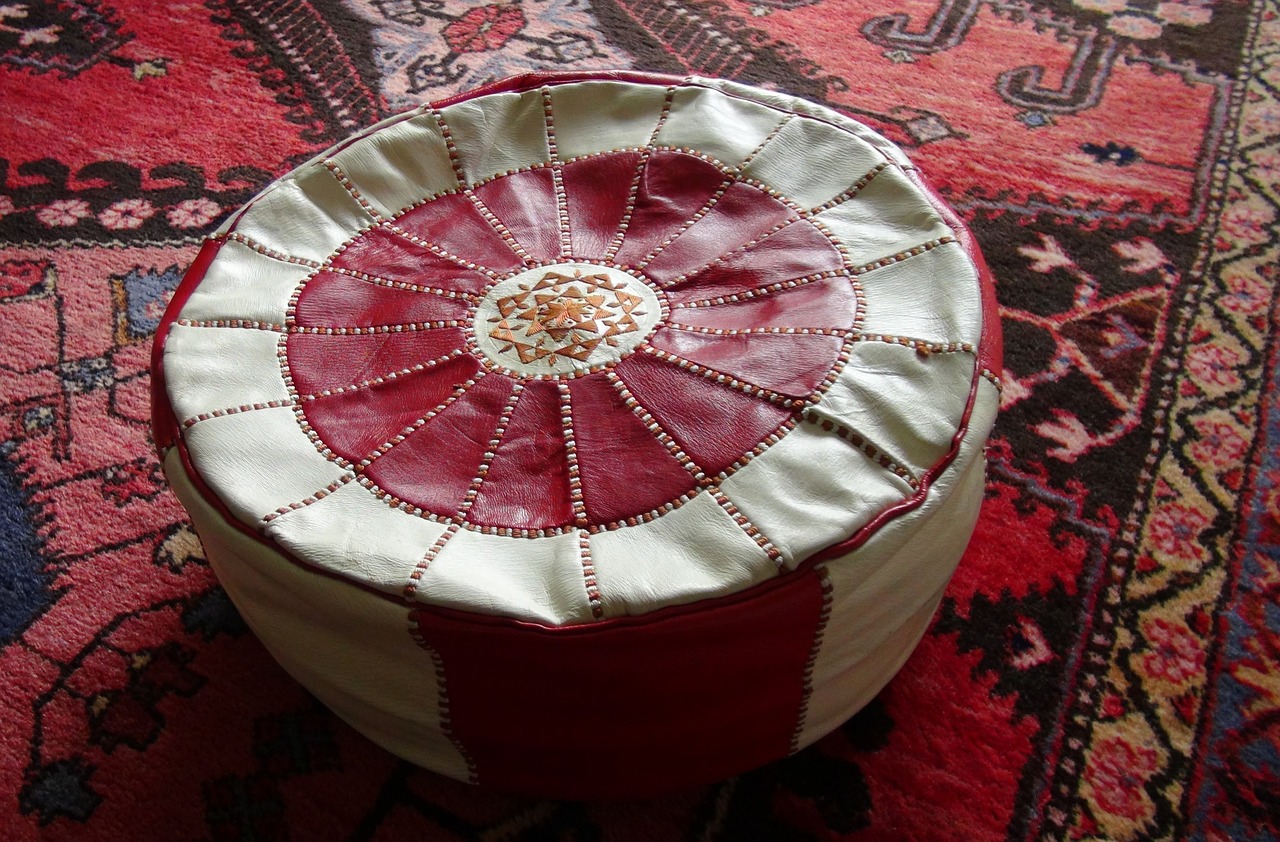 oriental pouf ottoman free photo