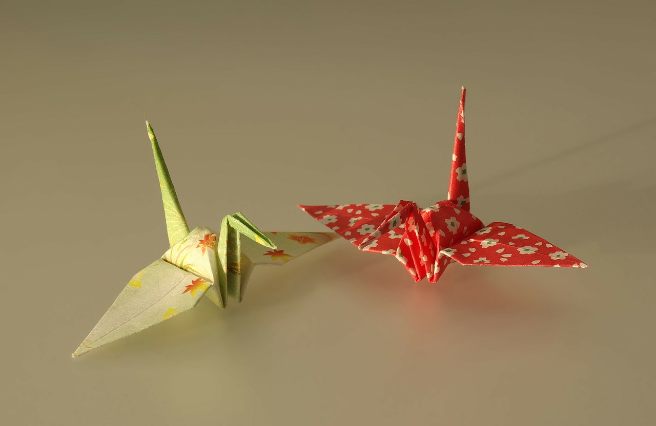 origami cranes paper free photo
