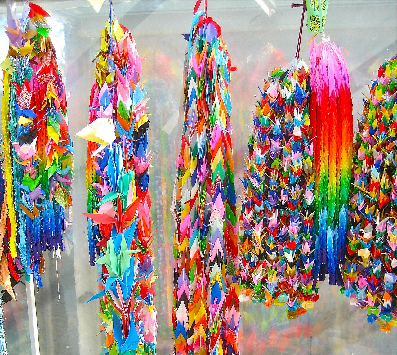 origami hiroshima cranes free photo