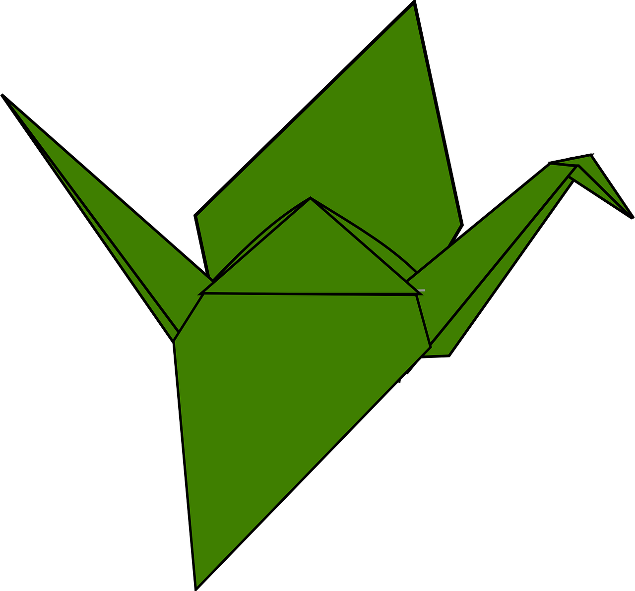 origami crane green free photo