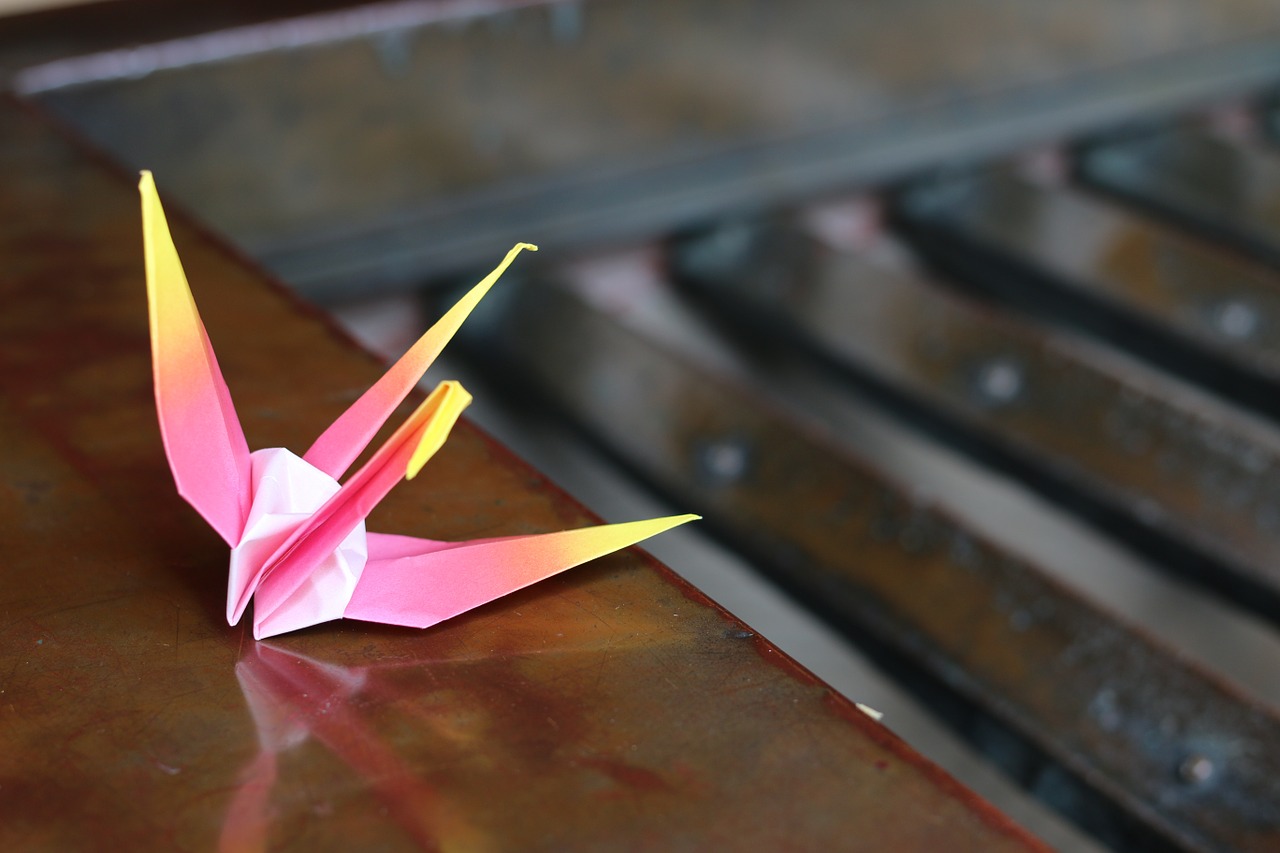 origami crane offertory box free photo